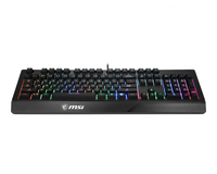 MSI VIGOR GK20 RGB Gaming Keyboard ' UK Layout, Membrane switches, Rainbow RGB Lighting effect, Ergonomic keycaps, Hotkeys for media and lighting control, water repellent keyboard design'